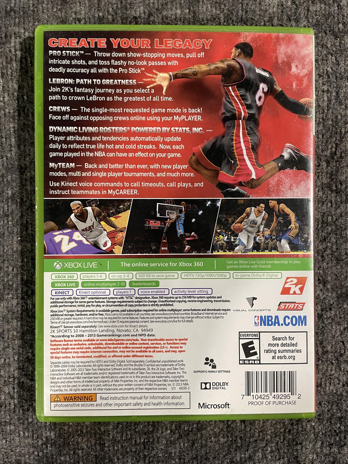 NBA 2K14 Microsoft Xbox 360 Video Game Basketball Better With Kinect Complete