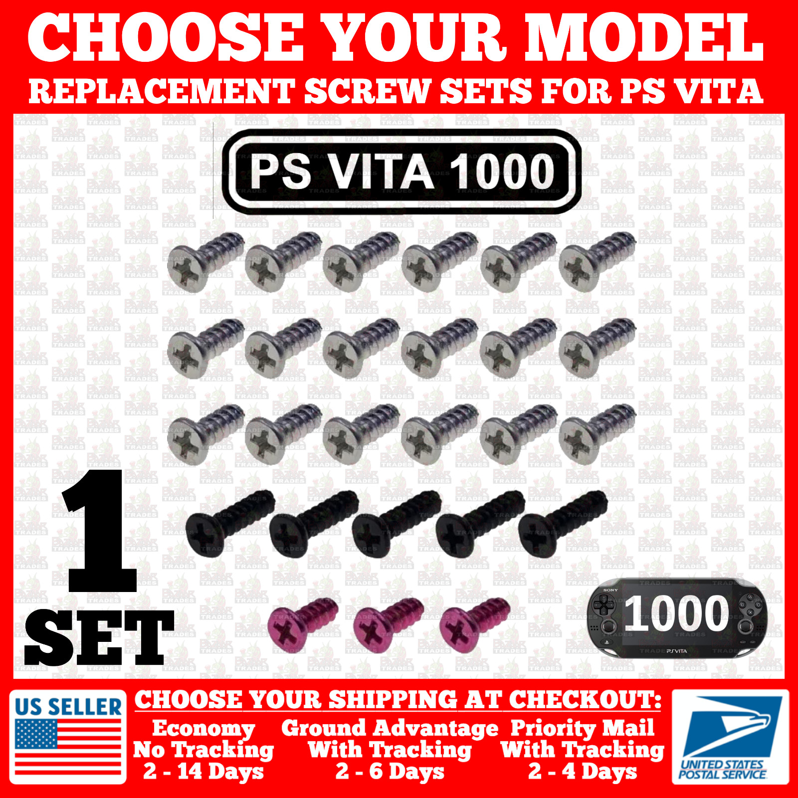 Housing Screw Set For Sony PlayStation Vita PSV 1000/2000 Console Full Complete