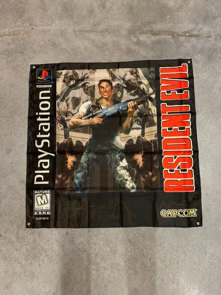 Resident Evil Custom Wall Flag Tapestry 3 x 3 Ft, PS1