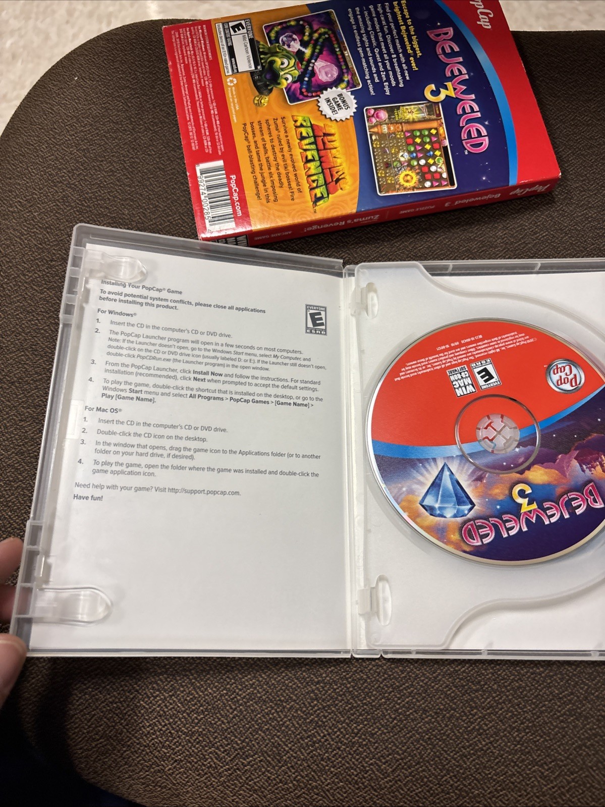 Bejeweled 3 and Zuma’s Revenge Windows PC Mac CD-Rom PopCap