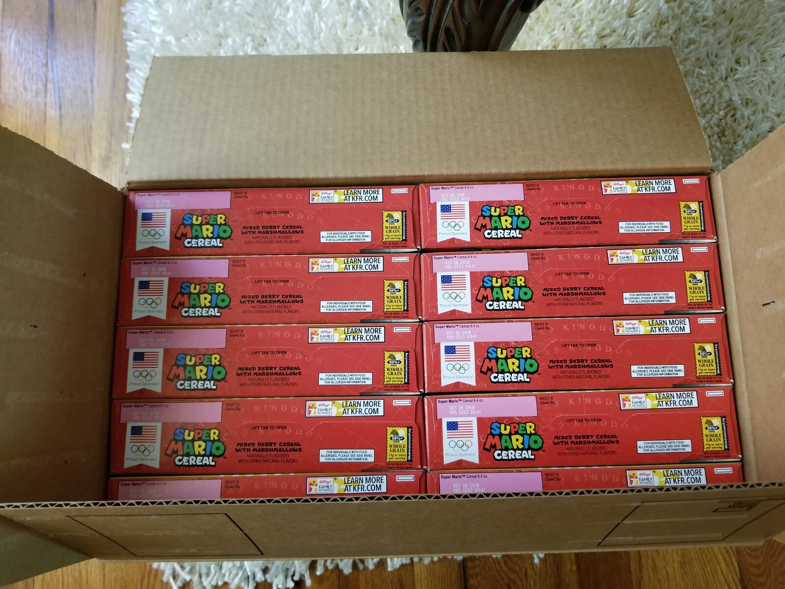 EXPIRED Kelloggs SUPER MARIO ODYSSEY CEREAL Limited Nintendo Amiibo Case of 10