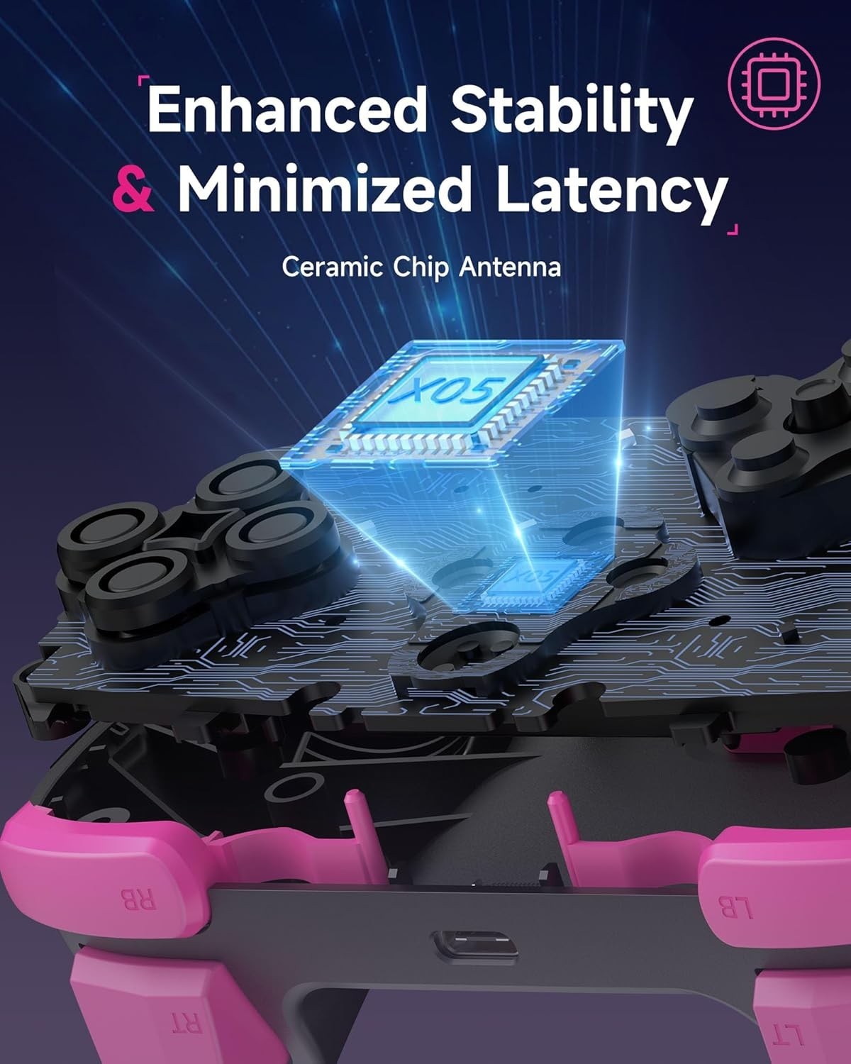 Lightweight X05 Bluetooth Gaming Controller with Precision Hall Effect Joysticks