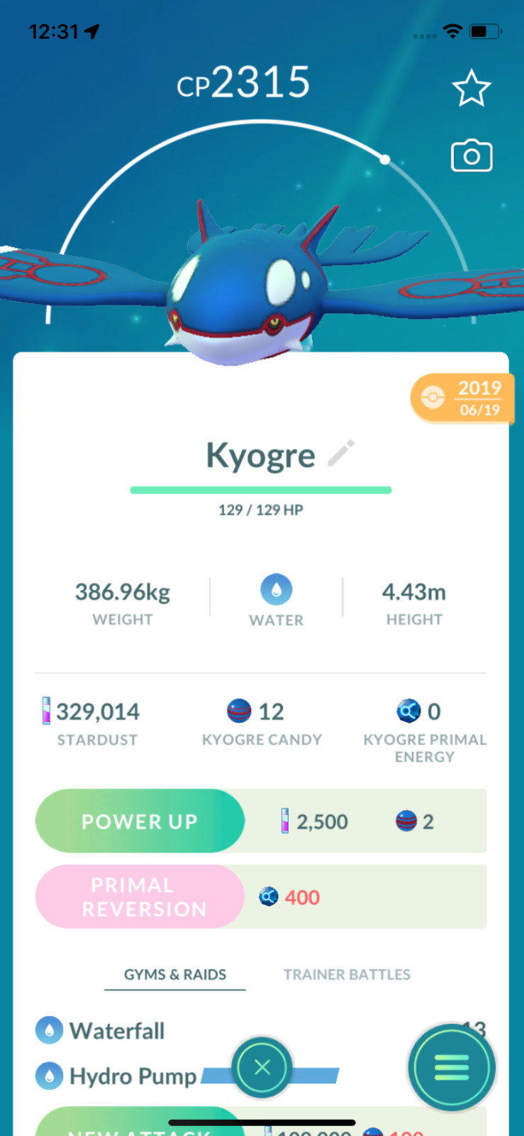 Kyogre (2019) Legendary Pokemon! Registered or Unregistered! 30 Days Friendship!