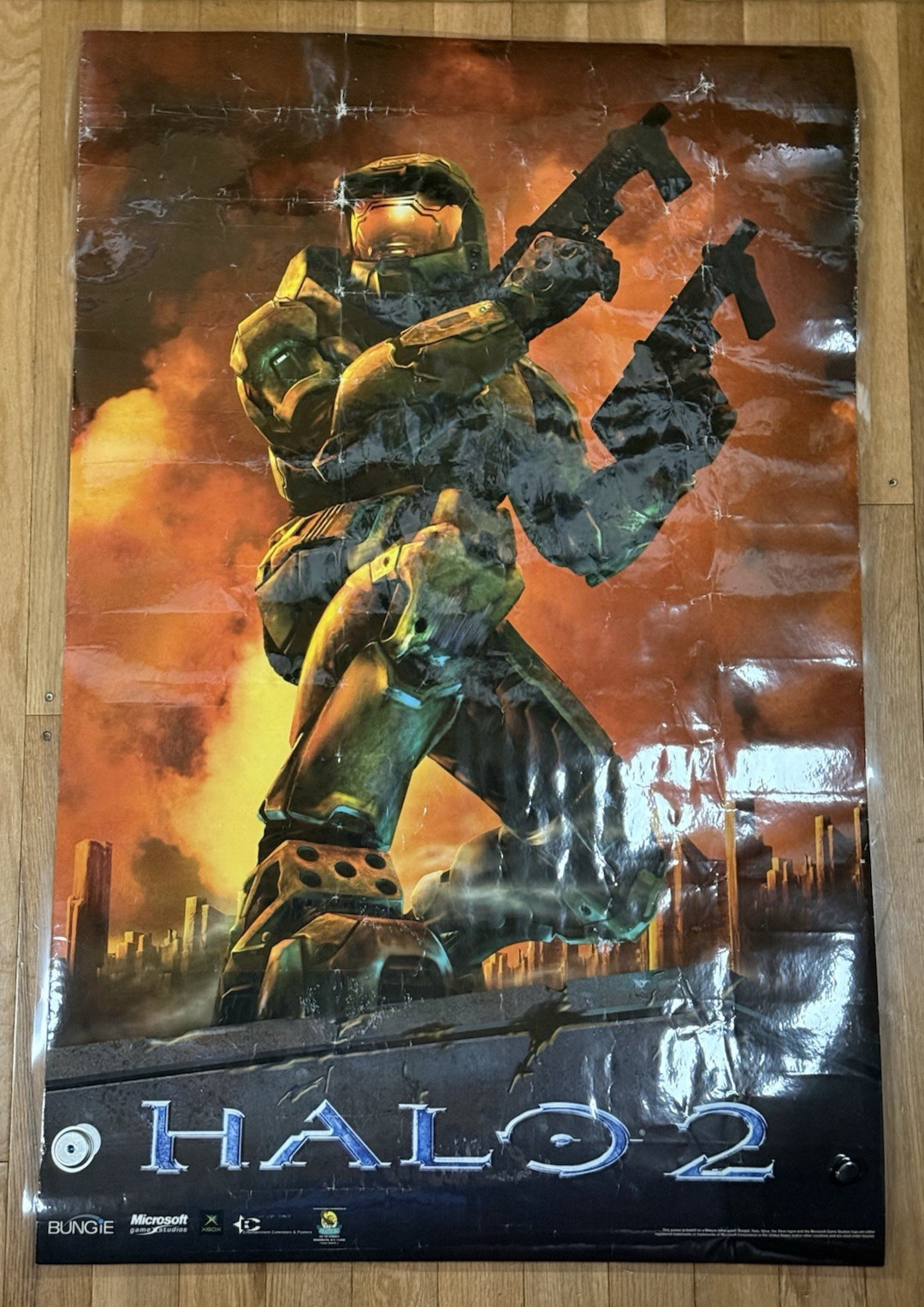 2004 Halo 2 RARE Store Promo Poster Xbox Master Chief Microsoft Chief LARGE
