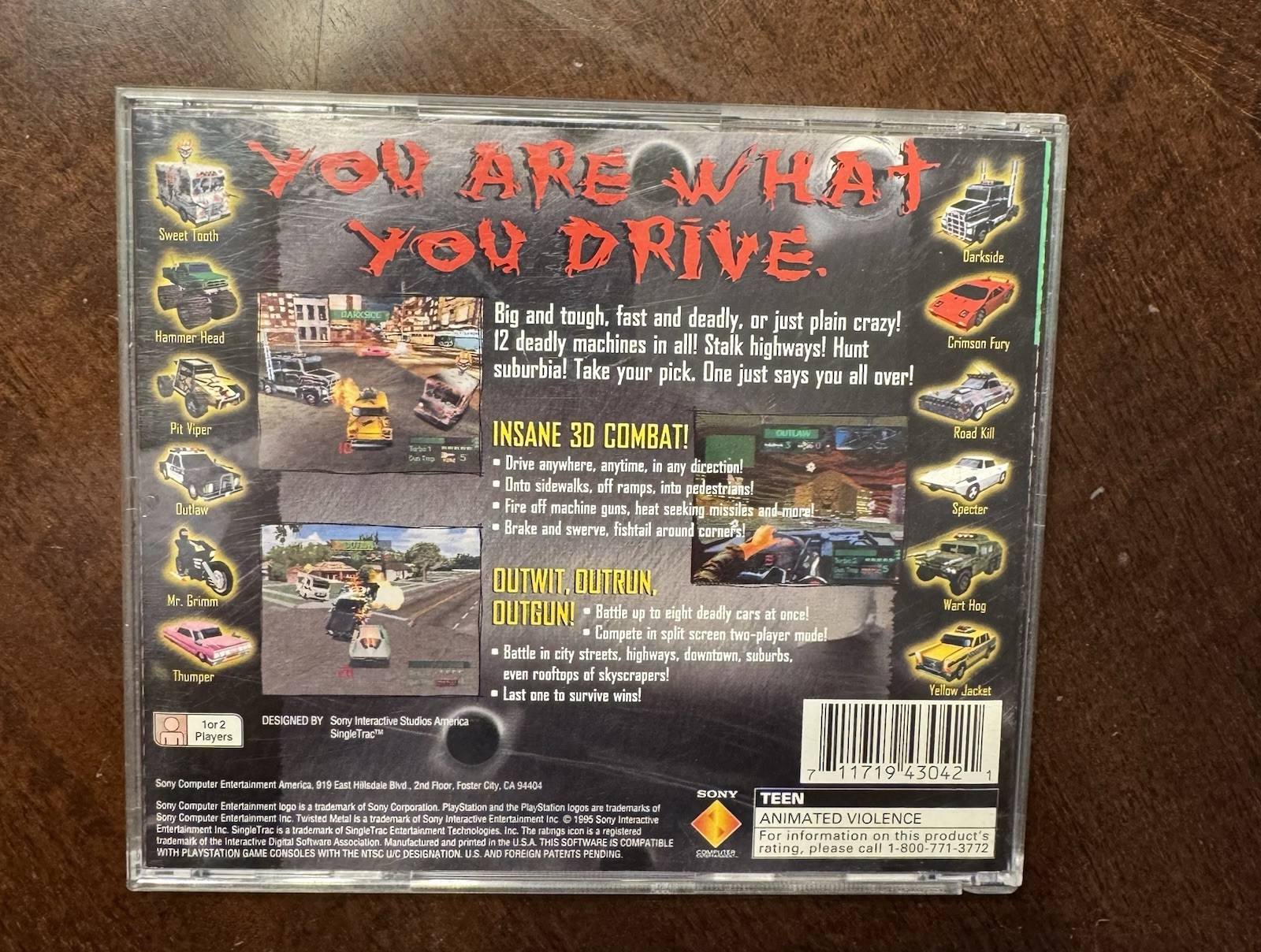 Twisted Metal Greatest Hits Sony PlayStation 1 (1995) PS1 CIB Manual Complete