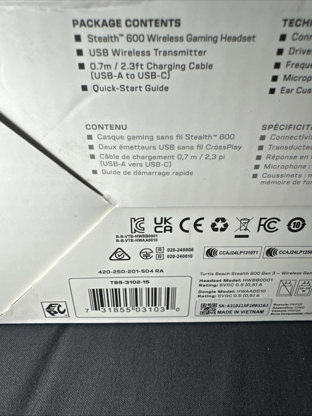 Turtle Beach Stealth 600 Gen 3 Wireless Headset for PlayStation – White