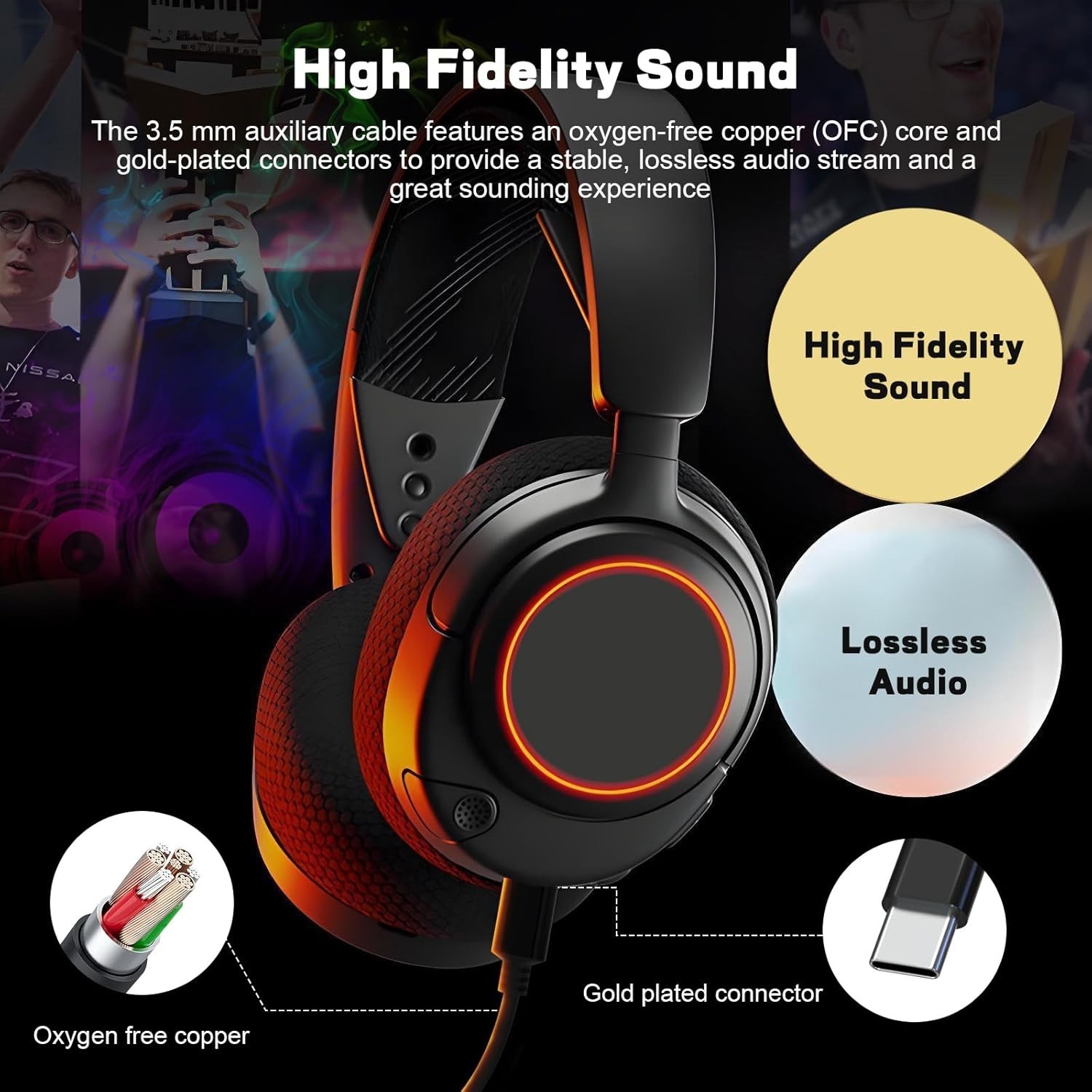 SteelSeries Arctis Nova 3 5ft USB-C to 3.5mm Gaming Headset Cable – Durable, …