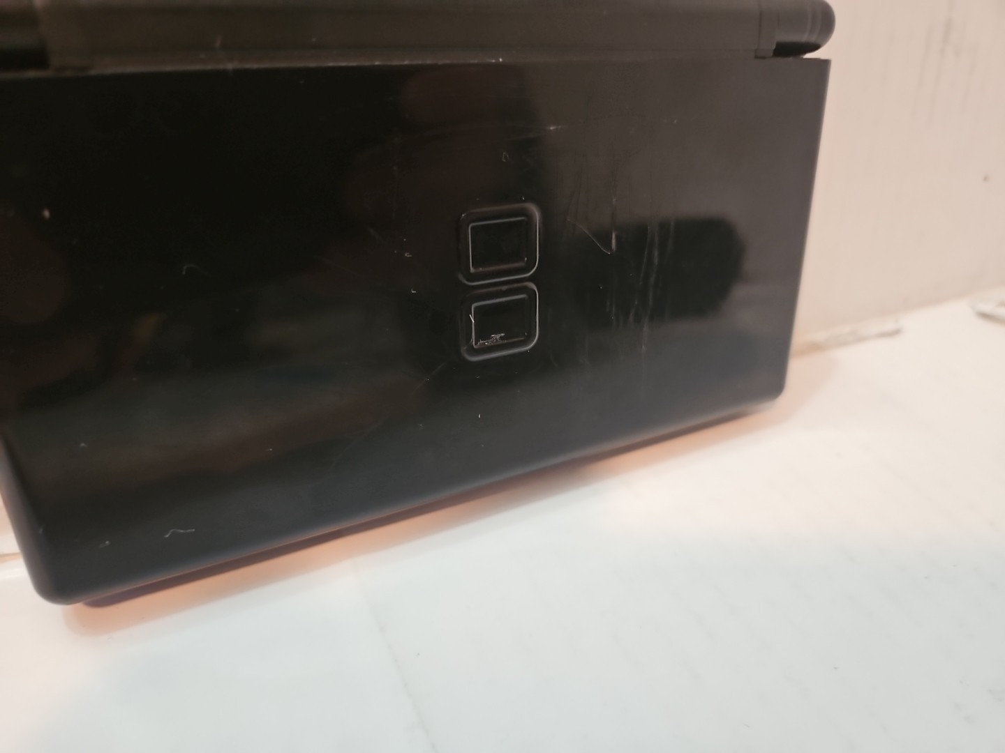 Nintendo DS Lite Onyx Black With Slot Protector. READ TESTED PARTS OR REPAIR