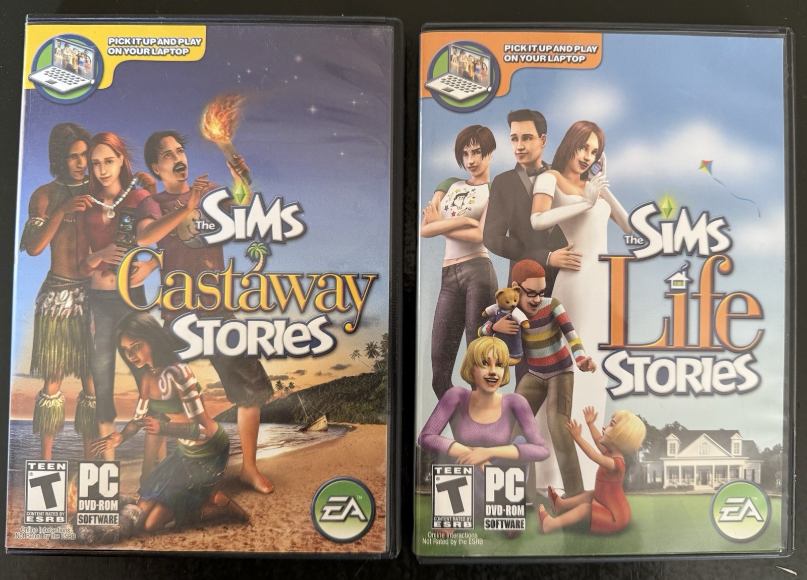The Sims Castaway Stories & Life Stories, PC, Dvd-Rom Complete With Manual