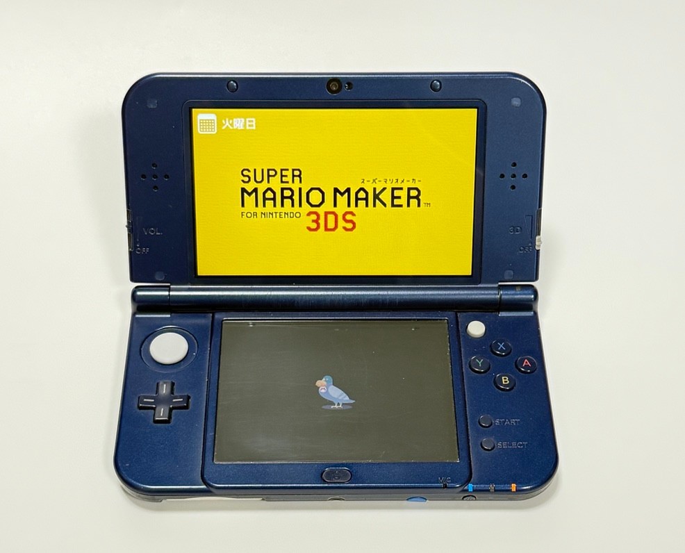 New Nintendo 3DS LL Metallic Blue Console CIB + Mario Kart 7 Smash 3D Land Maker