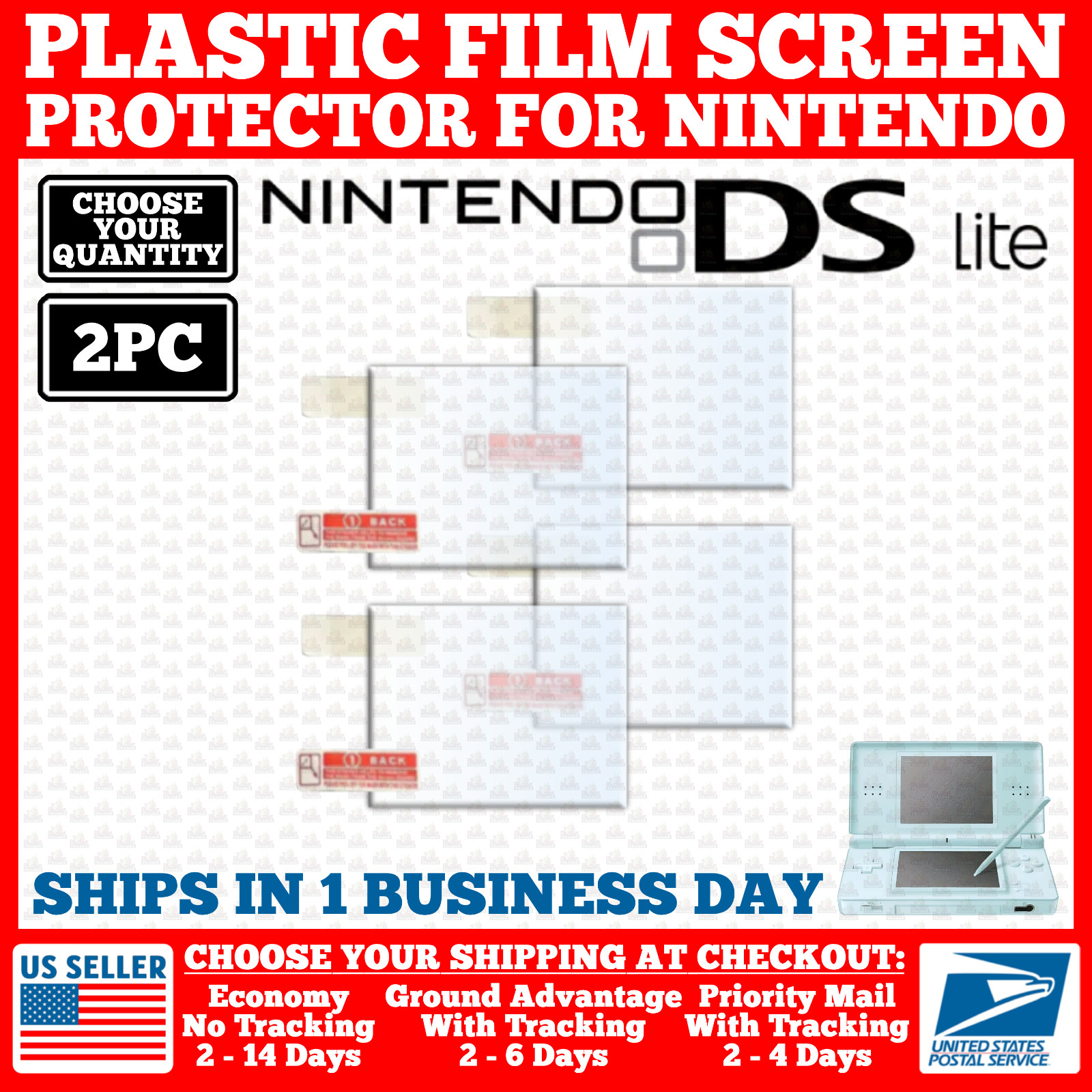 NEW Film Plastic Screen Protector For Nintendo DS Lite NDSL DSL Console Model