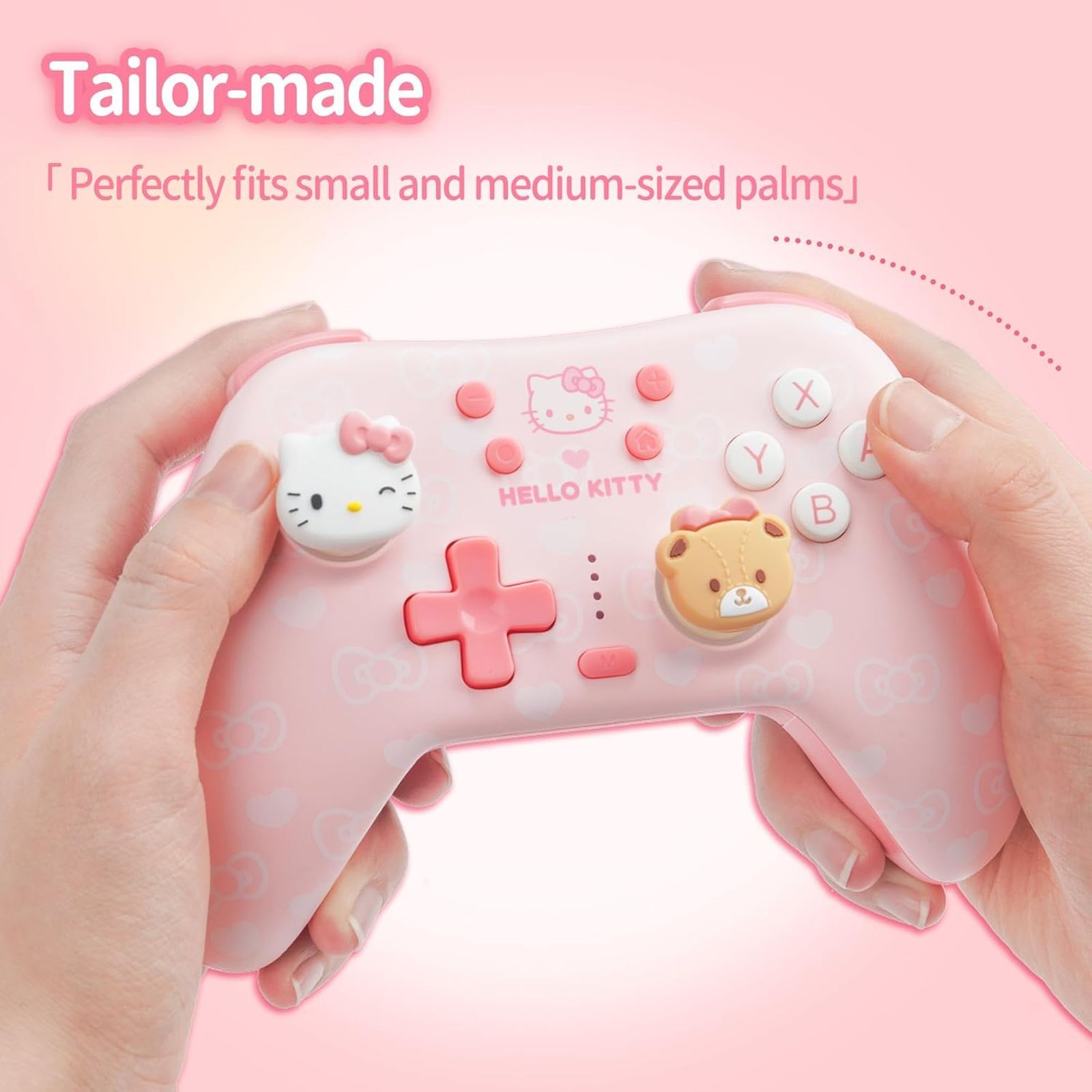 GeekShare X Sanrio PS5 DualSense Controller Kitty Pink with Thumb Grips NOT Skin
