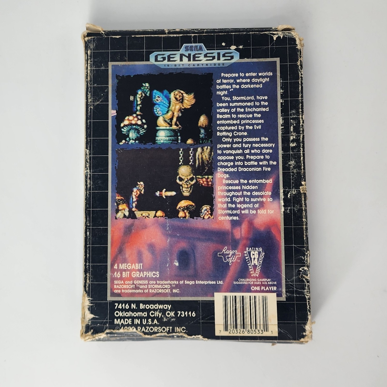 Stormlord Sega Genesis Complete Case Cart Manual CLEANED & TESTED w/ Protector!