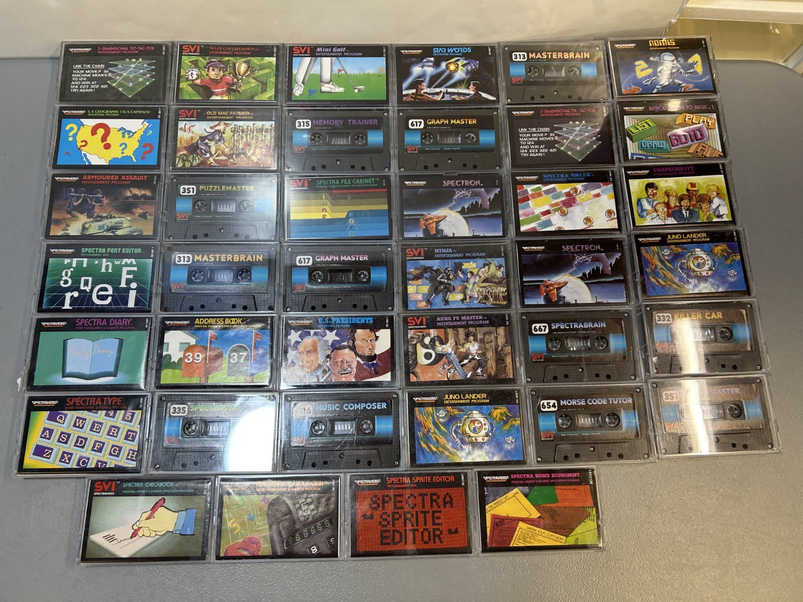 Large Lot of 40 Vintage SpectraVideo Cassette Video Games