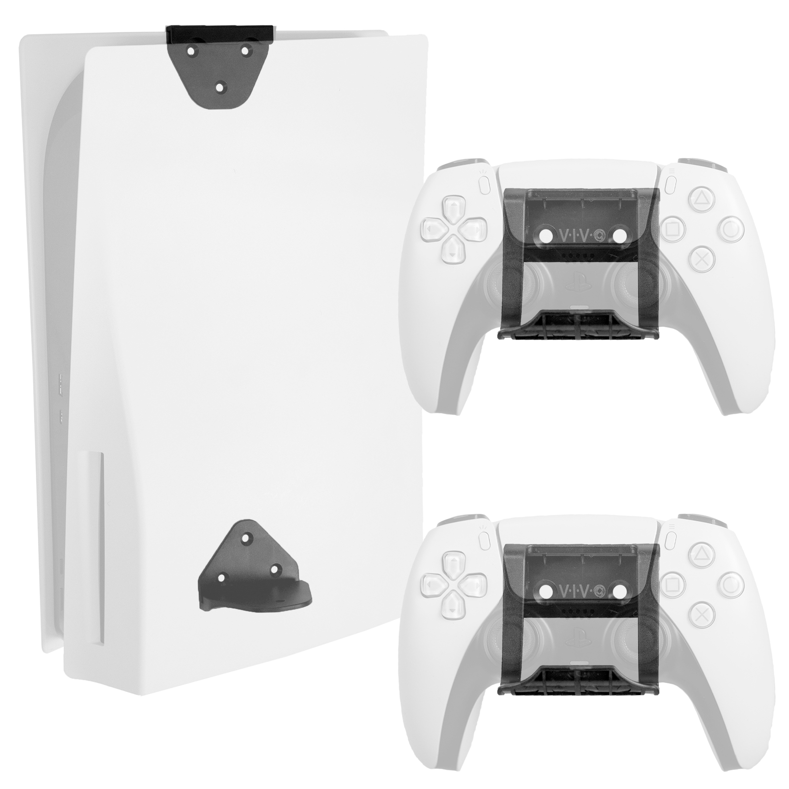 VIVO Wall and Under Desk Mount Designed for PS5 Console with 2 Controller Mounts