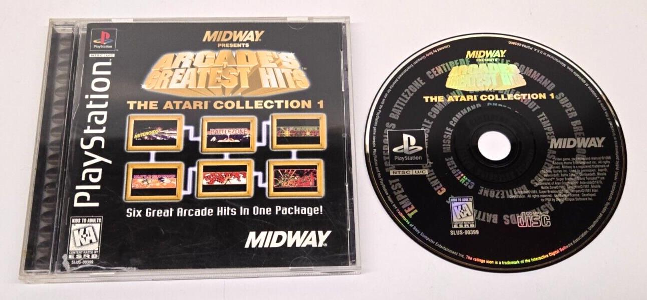 MIdway Arcade’s Greatest Hits Atari Collection 1 (PlayStation 1, 1996) Complete