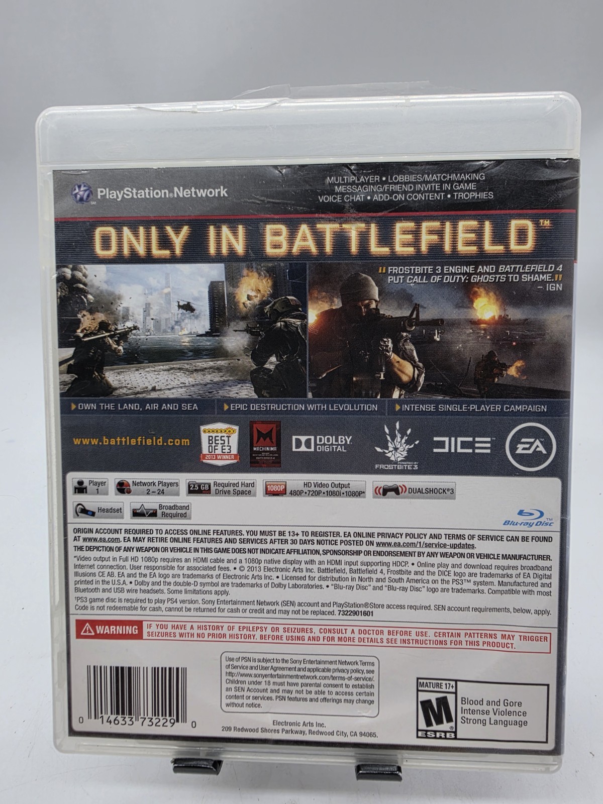 Battlefield 4 PS3 Playstation 3 Complete Video Game Cib Mint Tested