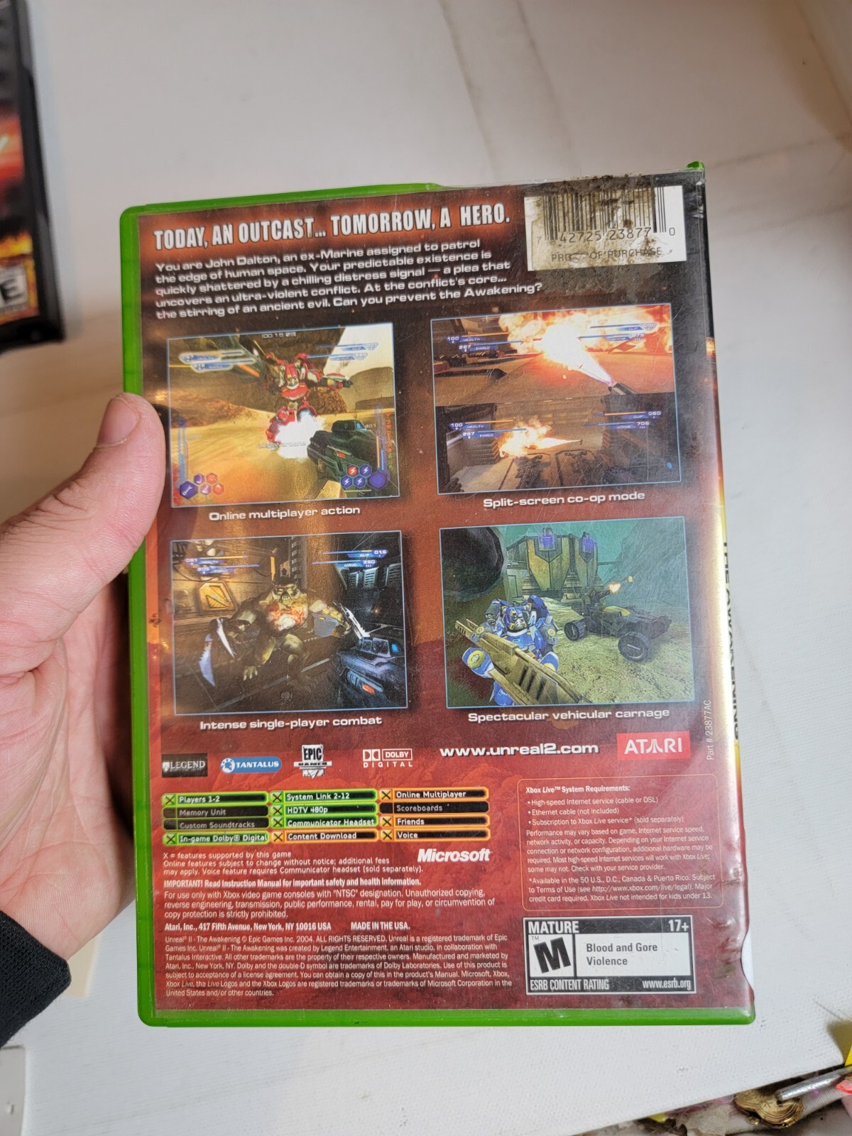 Unreal II 2 The Awakening Microsoft Original Xbox 2004 Vintage Video Game