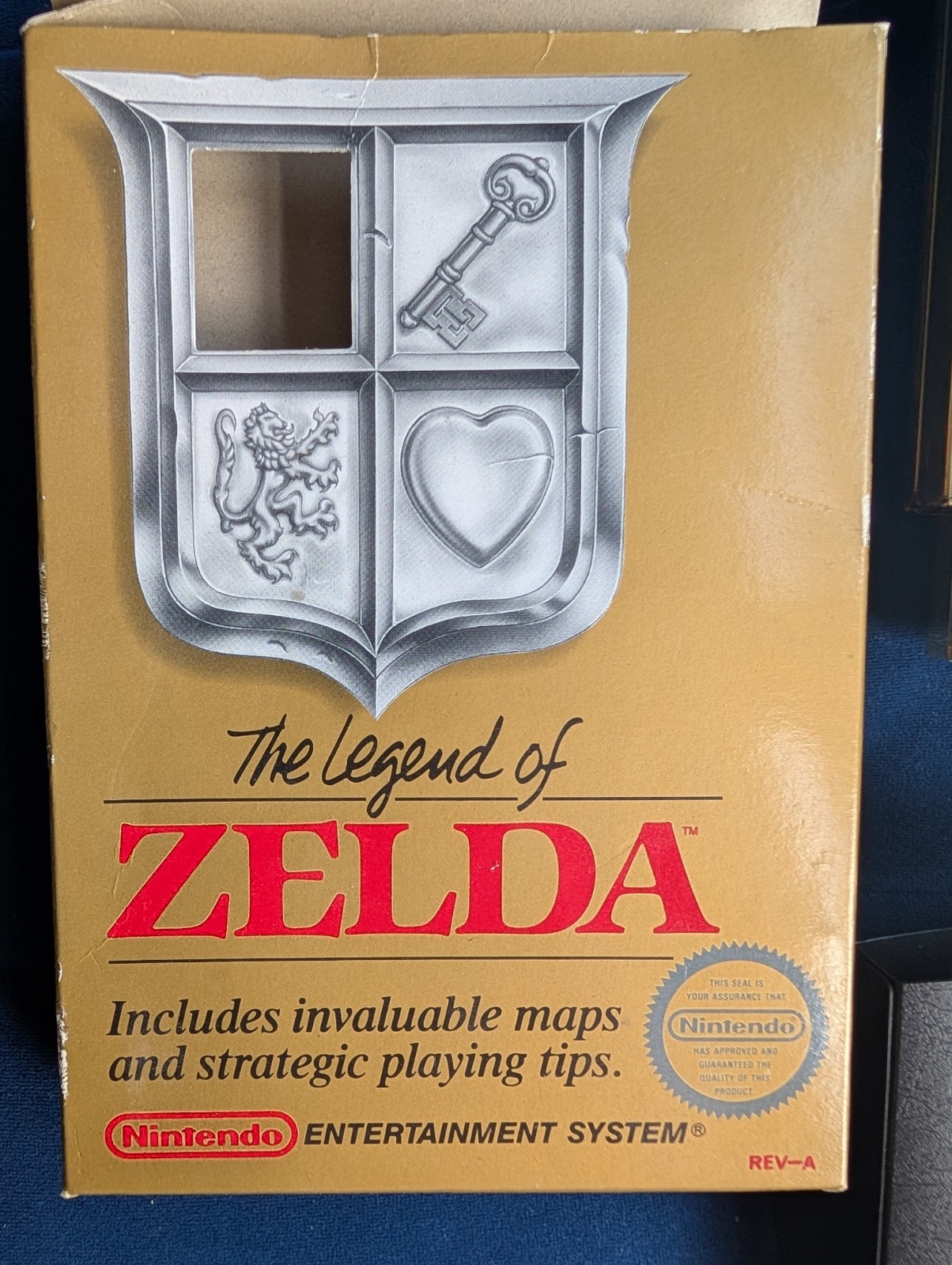 Legend of Zelda NES – Original Gold Cartridge + Box + Dust Sleeve