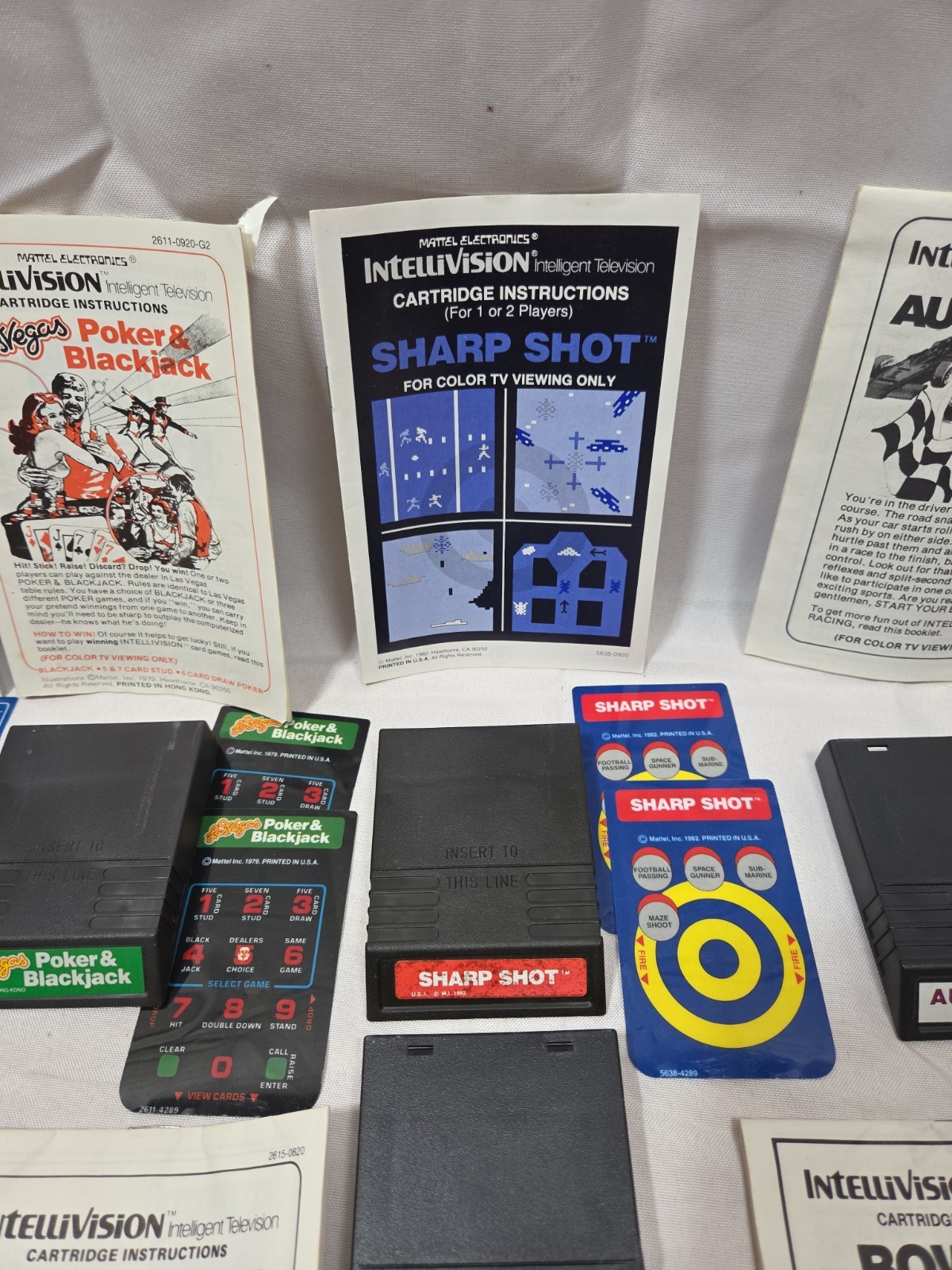 Lot Of 7 Intellivision Games With Overlays And Manuals TESTED Sharp Shot Star
