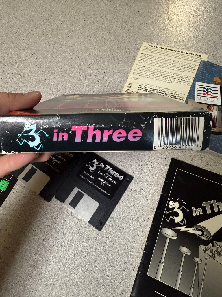 3 In Three Macintosh GAME SOFTWARE. COMPLETE. WORKS. RARE