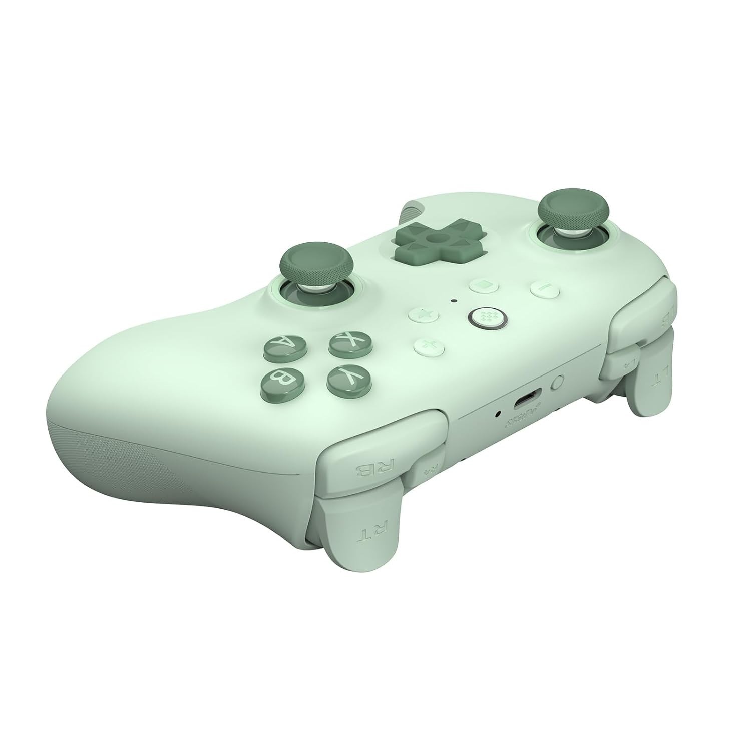 Wireless Gamepad for Windows Android 14 Buttons Hall Effect Joysticks Green