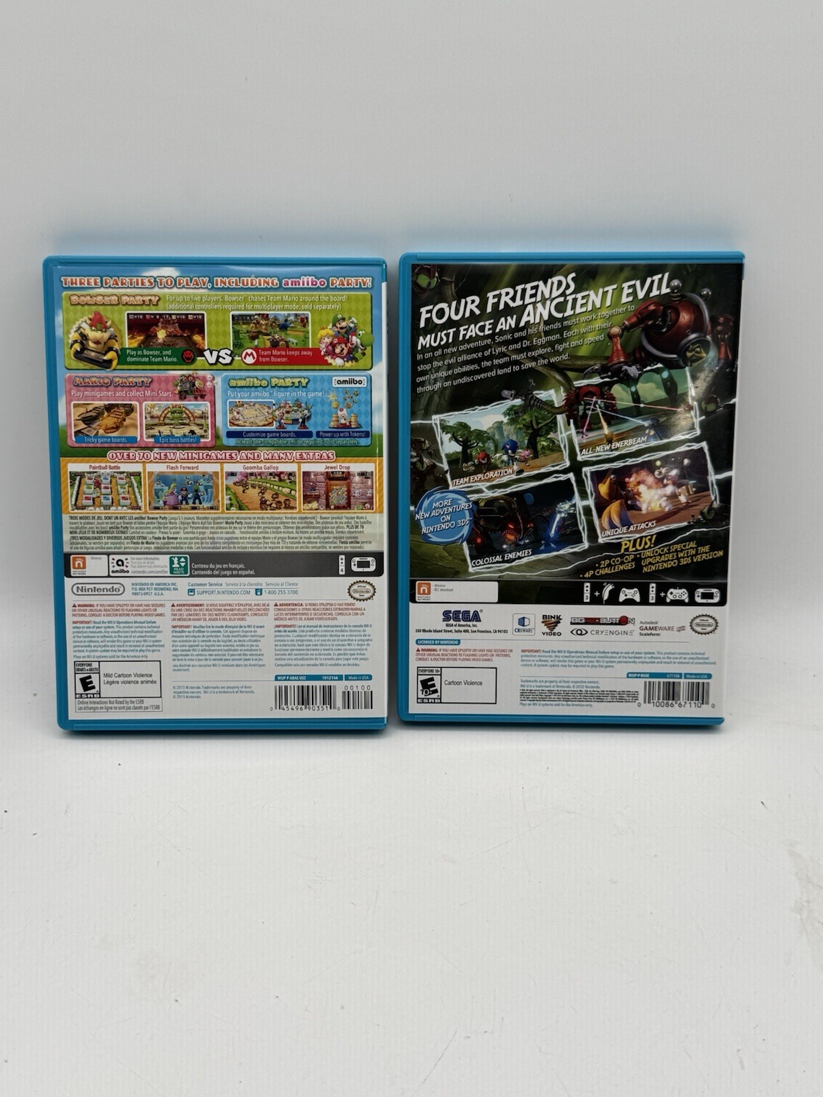 Mario Party 10 & Sonic Boom Rise of Lyric Wii U Tested Complete Lot