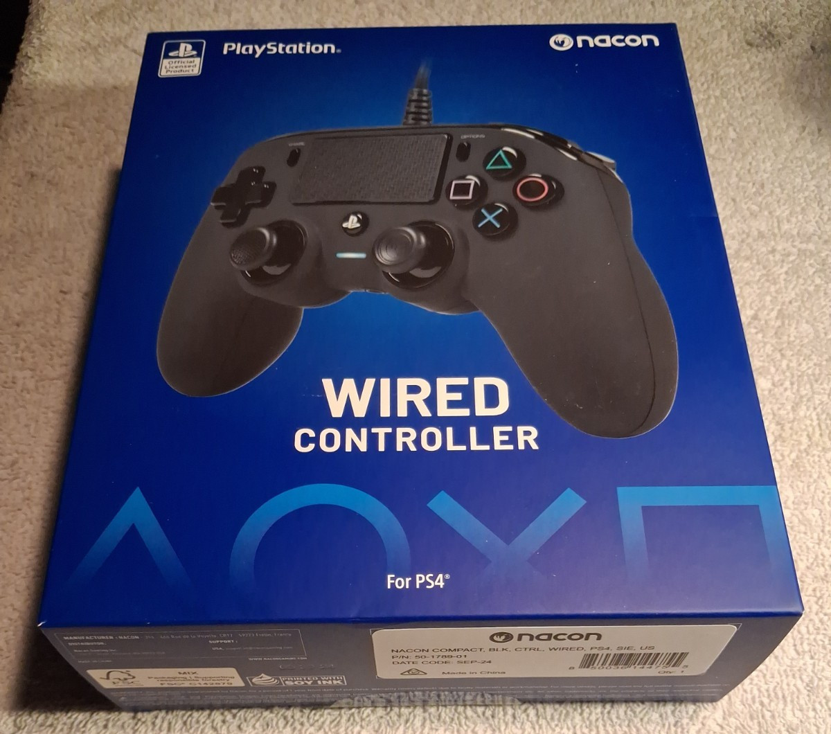 PlayStation PS4 NEW Wired Controller,Nacon Black,(3-available),Fast Shipping