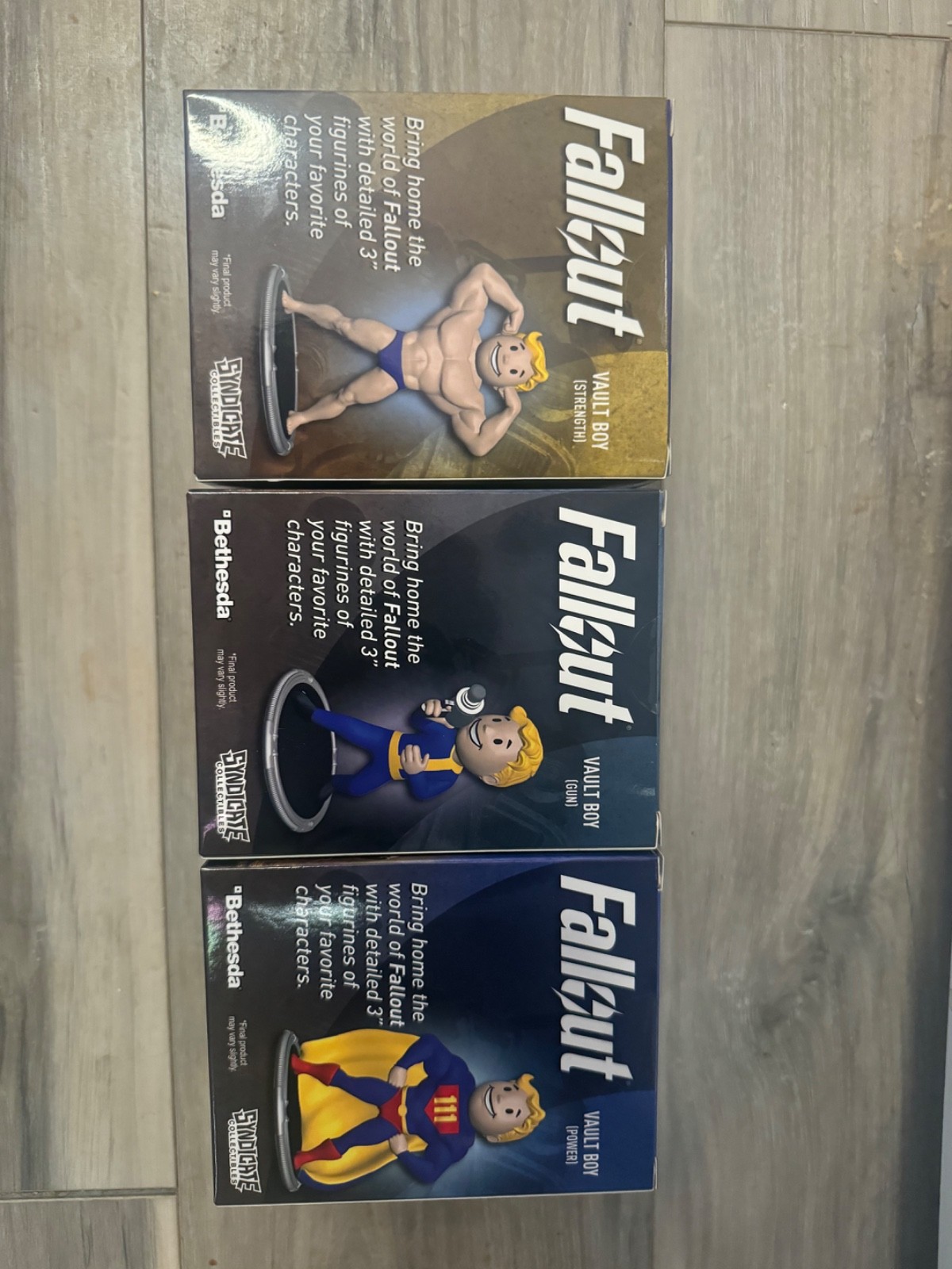 Fallout Vault Boy Gun, Strength, Power Mini Figure Syndicate Collectibles Series