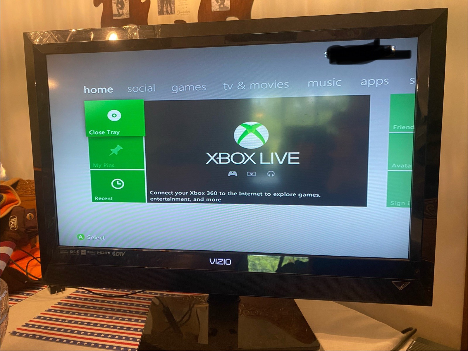 White XBOX 360 W/Power Adapters and 9 Games, TESTED