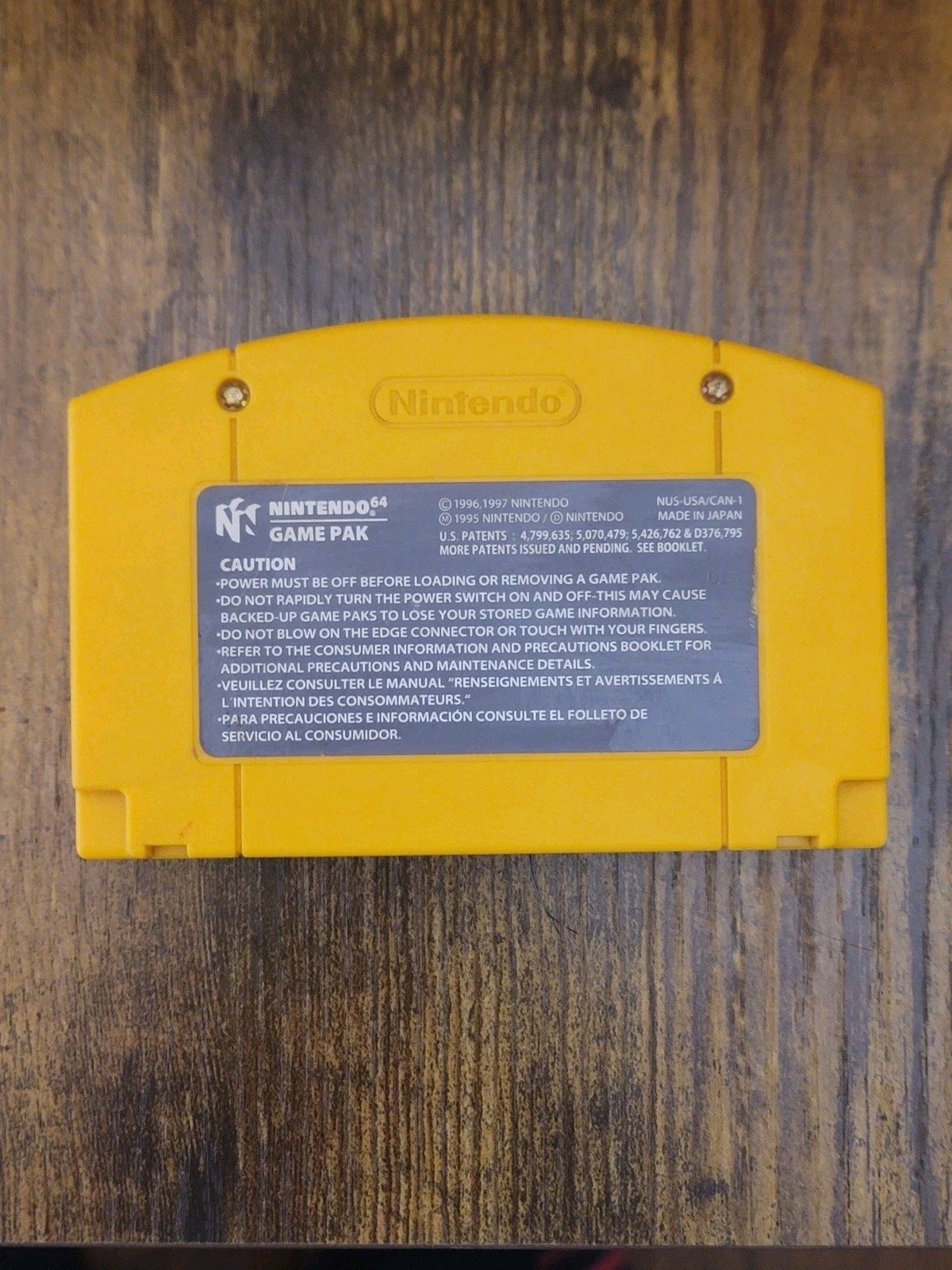 Nintendo Donkey Kong 64 Nintendo 64 N64 Yellow Cartridge 1999 Donkey Kong