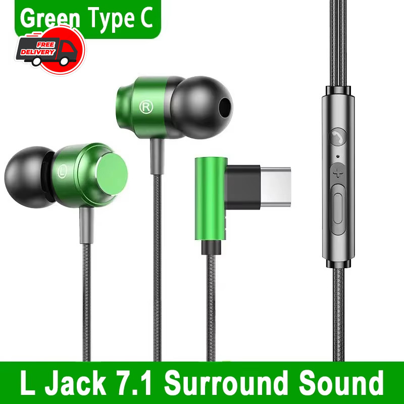 90° Jack Wired Gaming Headset With Mic Type-C 3.5mm For Samsung S24 S23 iPhone