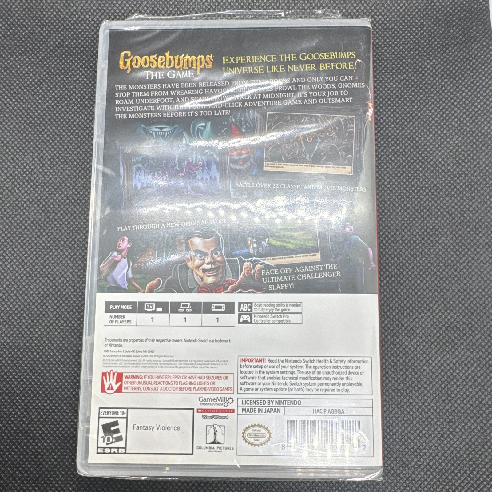 GameMill Goosebumps The Game Nintendo Switch 2018 E10+ NTSC-U/C Single
