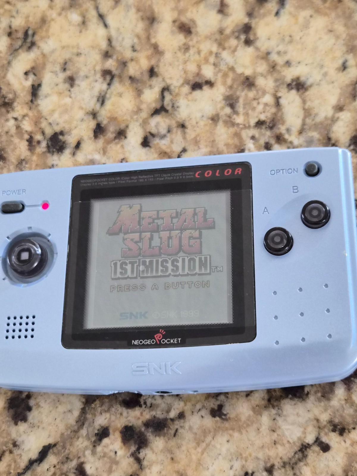 Neo Geo Pocket Color Blue Handheld Console Metal Slug 1st Mission Game Tested!