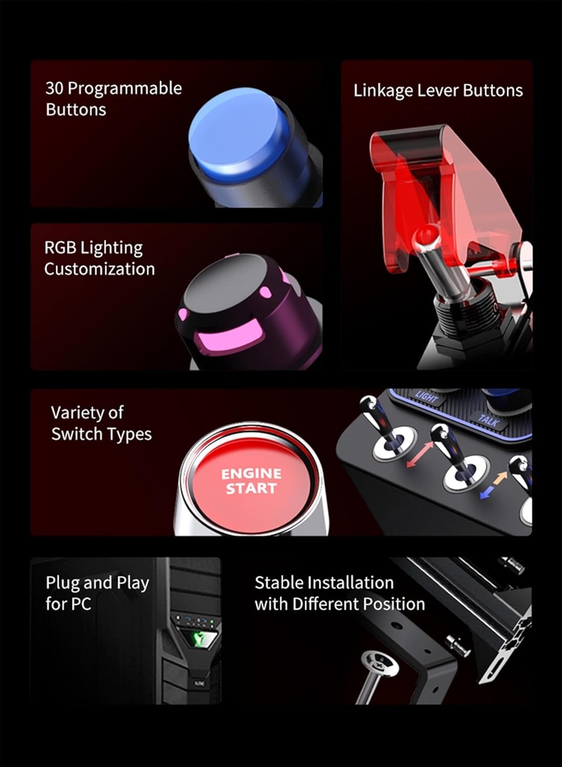 CB1 Racing Button Box PC USB Simulation Racing Instrument Center Control But