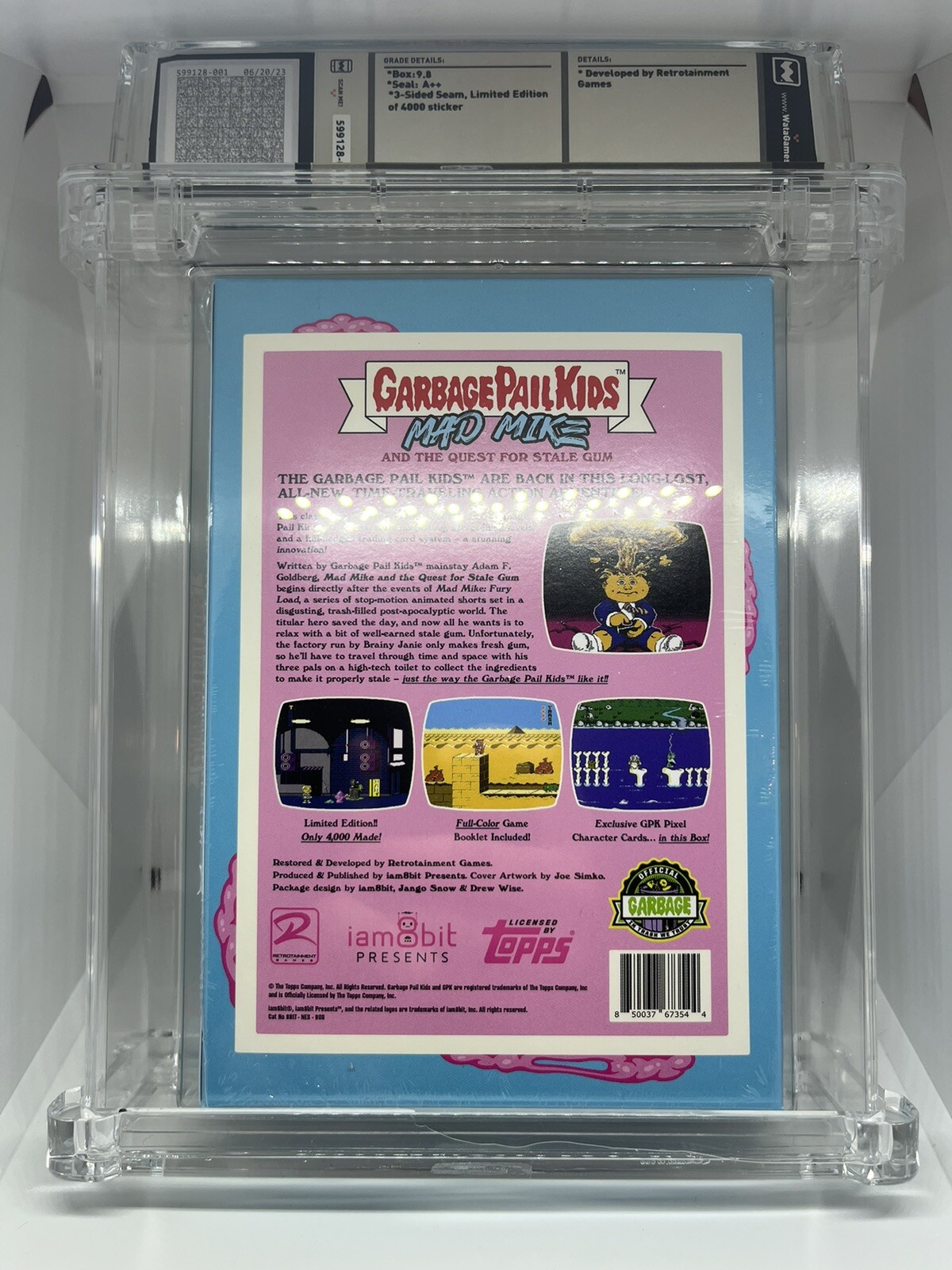 Topps Nintendo NES Garbage Pail Kids Mad Mike Limited Edition Graded WATA 9.8