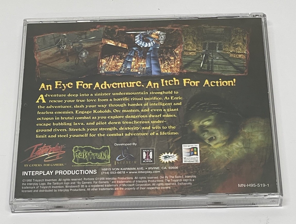 Die by the Sword Vintage IBM PC Windows Game Interplay Adventure Sword Combat