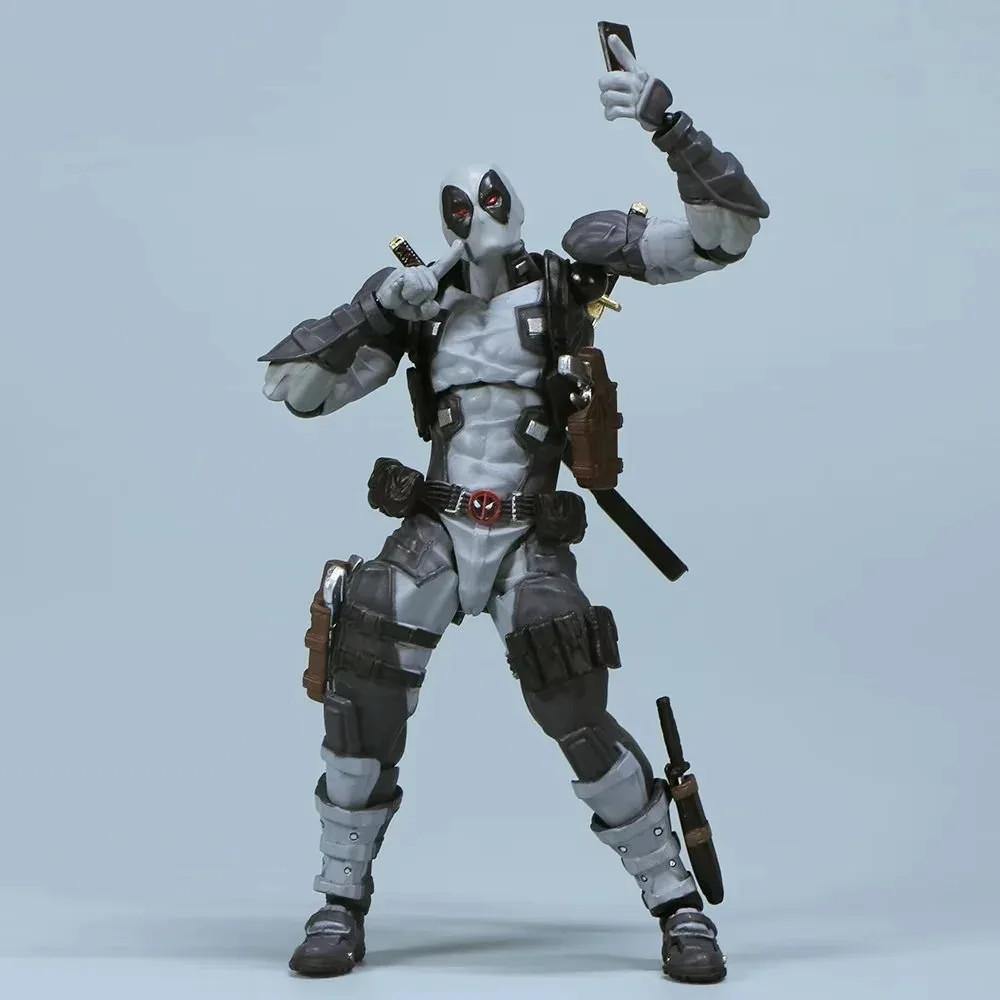 AMAZING YAMAGUCHI Deadpool 2.0 Grey Action Figure Movable KAIYODO Wade Toy Sets
