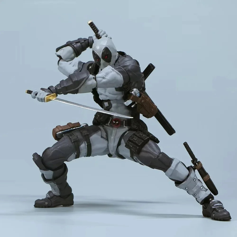 AMAZING YAMAGUCHI Deadpool 2.0 Grey Action Figure Movable KAIYODO Wade Toy Sets