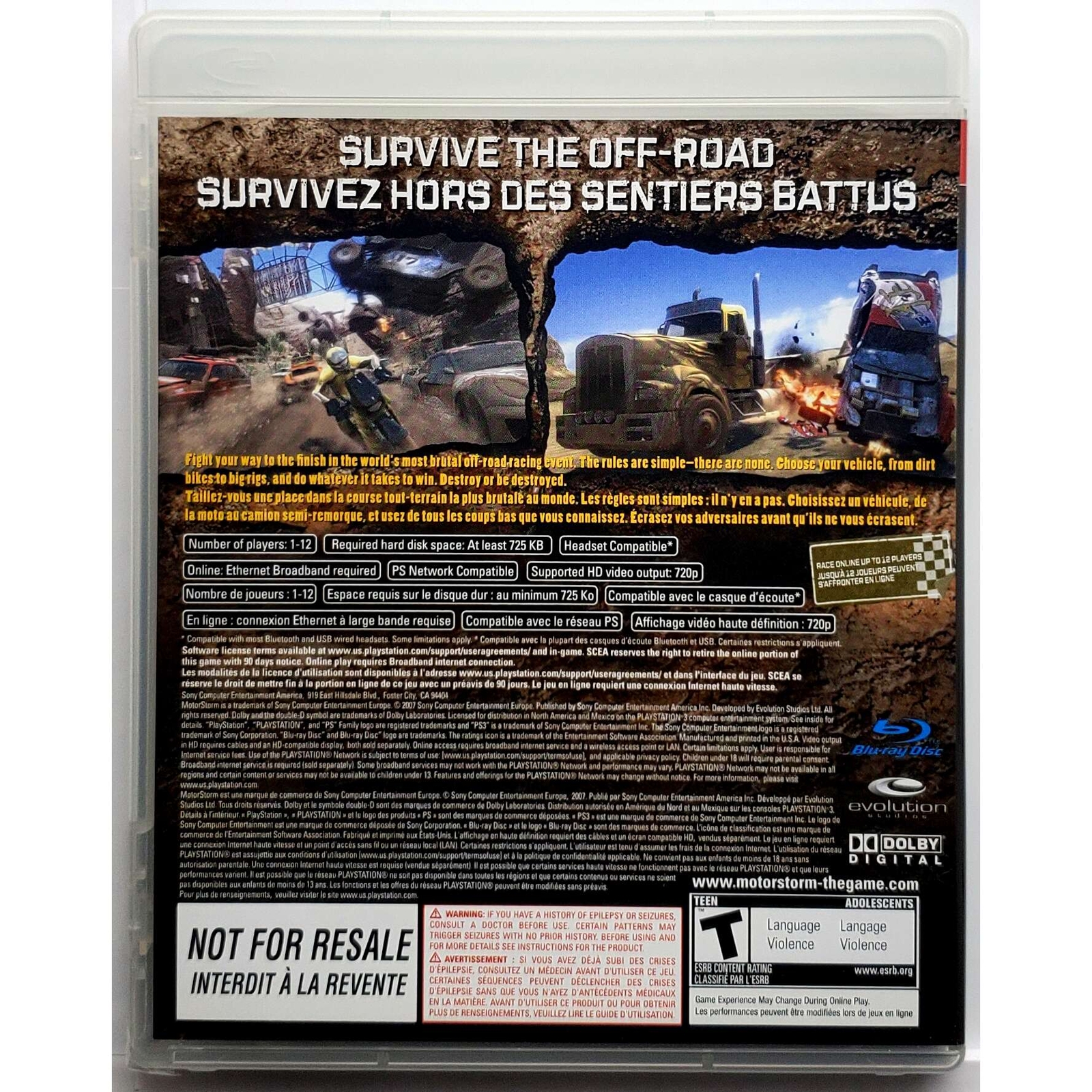 MotorStorm – Sony Playstation 3 Pristine Tested Authentic 180 Day Guarantee