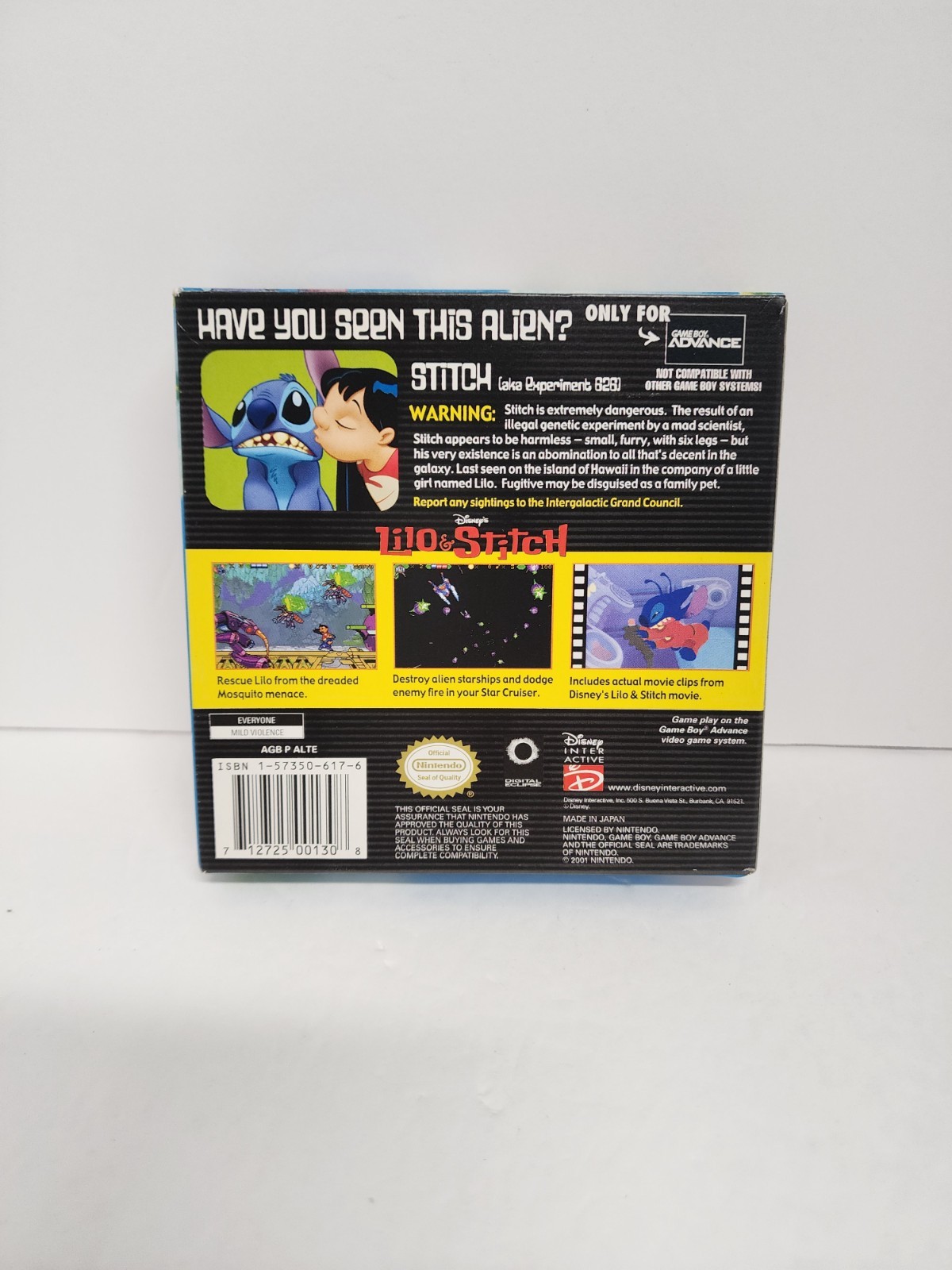 Gameboy Advance Disney’s Lilo & Stitch Authentic! Box & insert Only.
