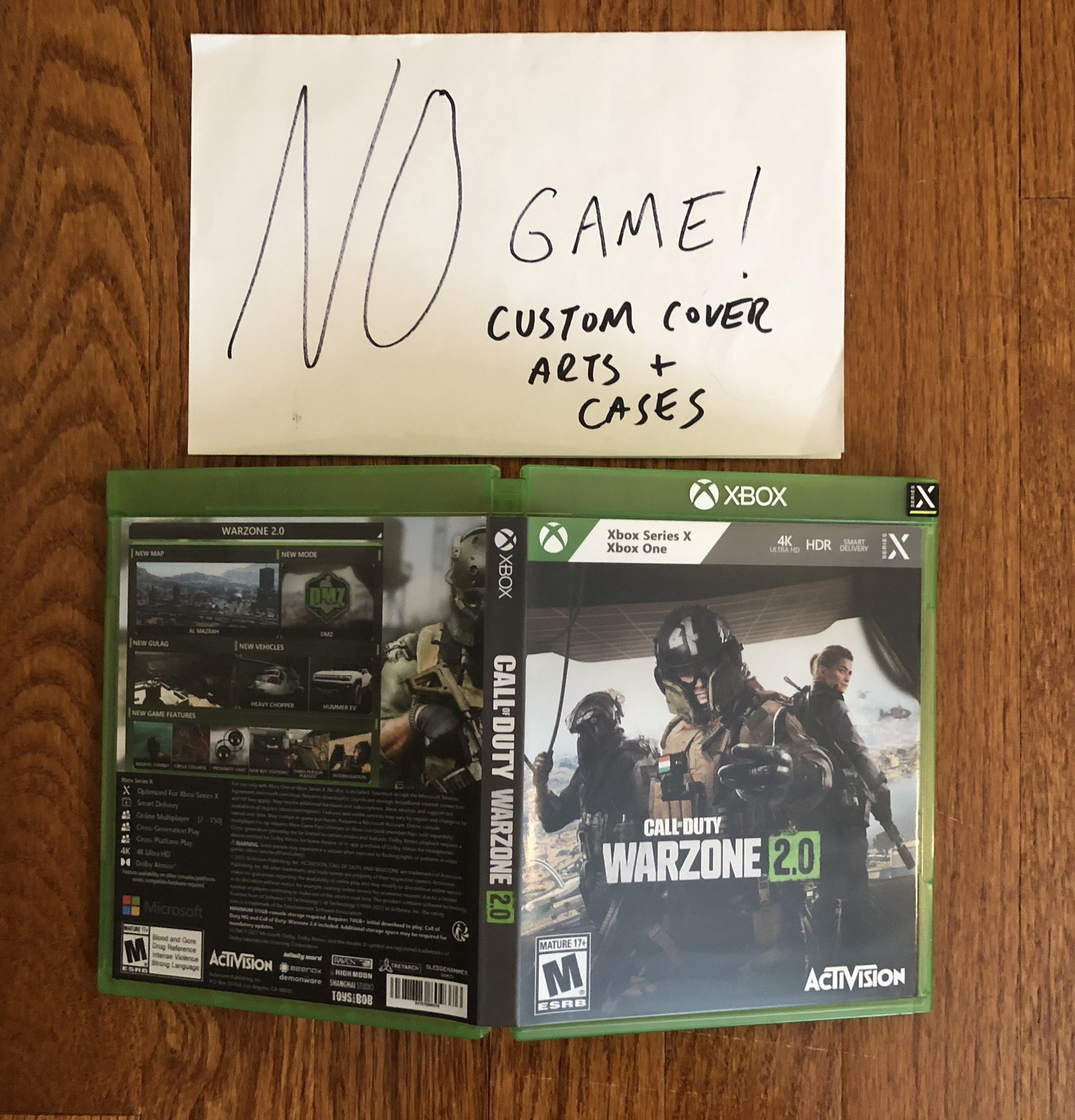 CUSTOM COVER ART CASE XBOX ONE SERIES X NO GAME Call of Duty Warzone 2.0 2