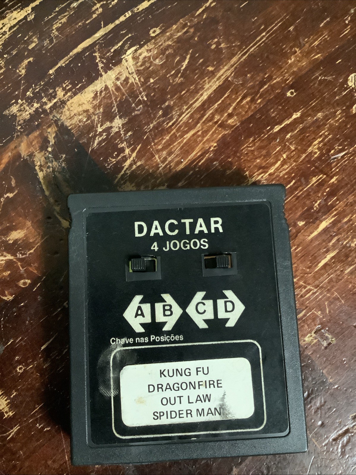 Atari 2600 4in1 Brazil Video Game Cartridge (Kung Fu, Dragon Fire, Spider Man)