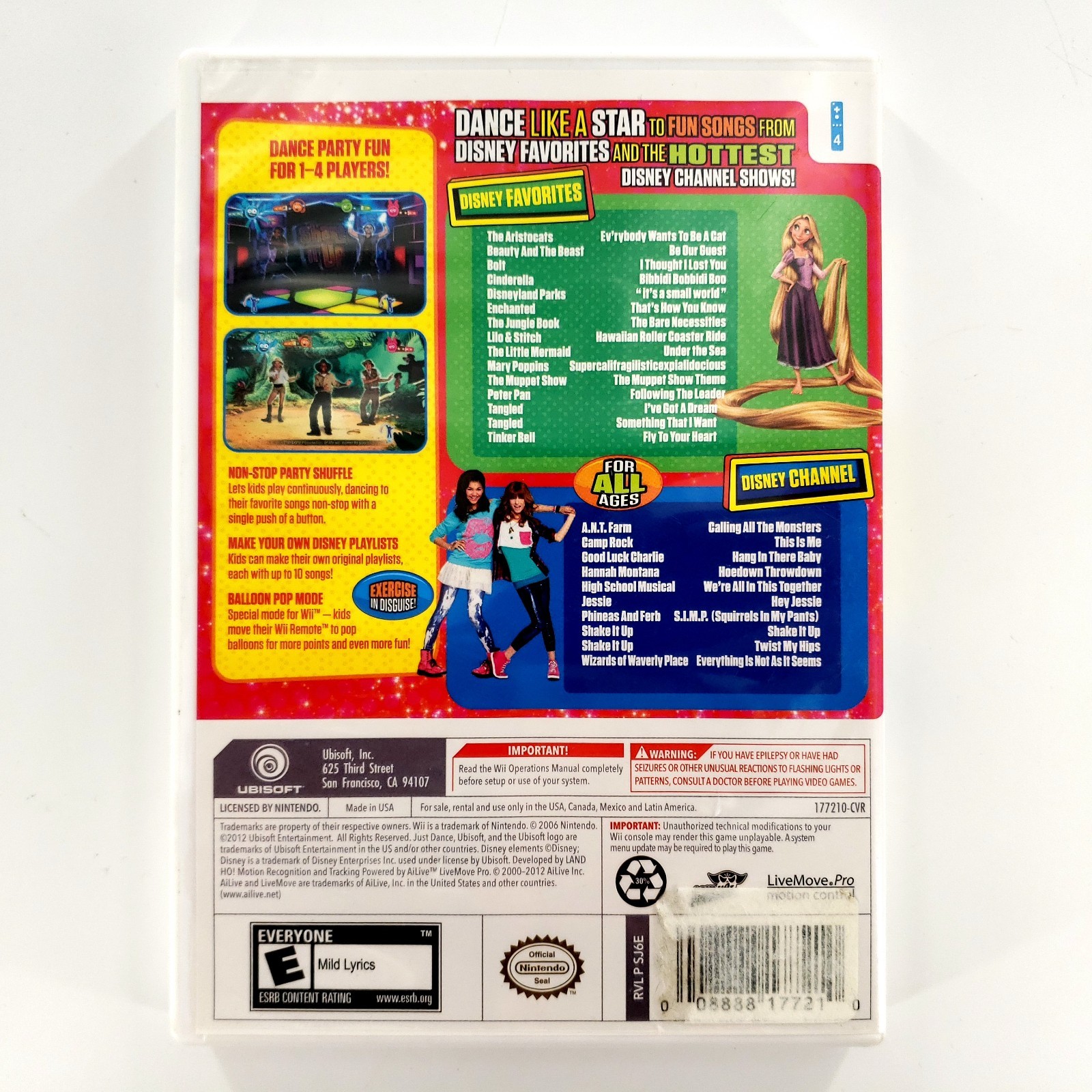 Just Dance: Disney Party (Nintendo Wii, 2012) Complete Tested & Works