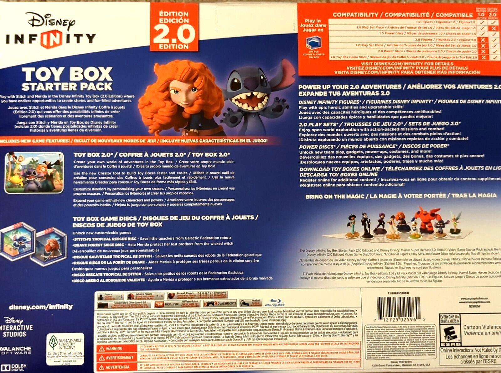 Disney INFINITY PS3-Toy Box Starter Pack (2.0 Edition) Brand NEW Merida Stitch