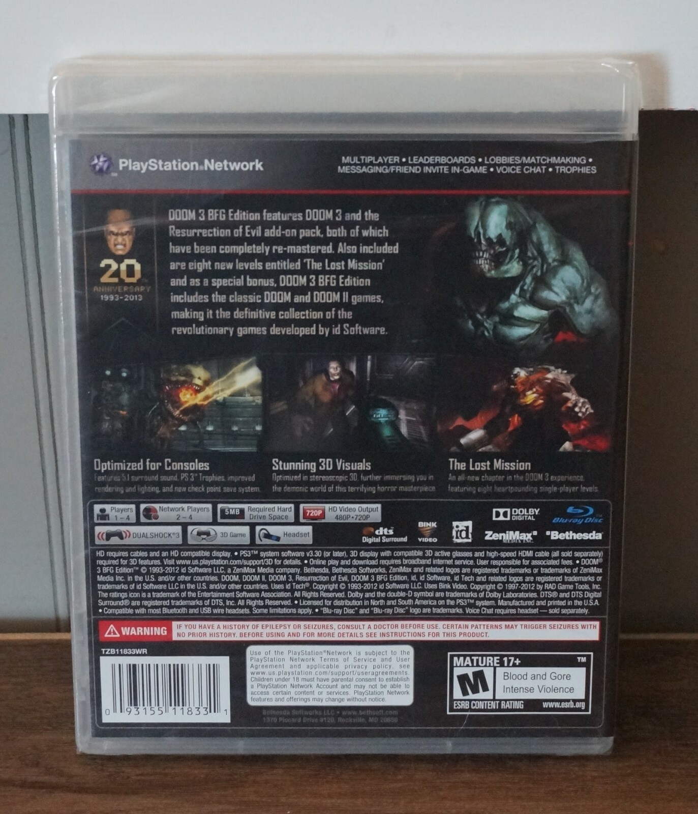 New! DOOM 3: BFG Edition (Sony PlayStation 3, 2012) U.S. Retail Version! Sealed!