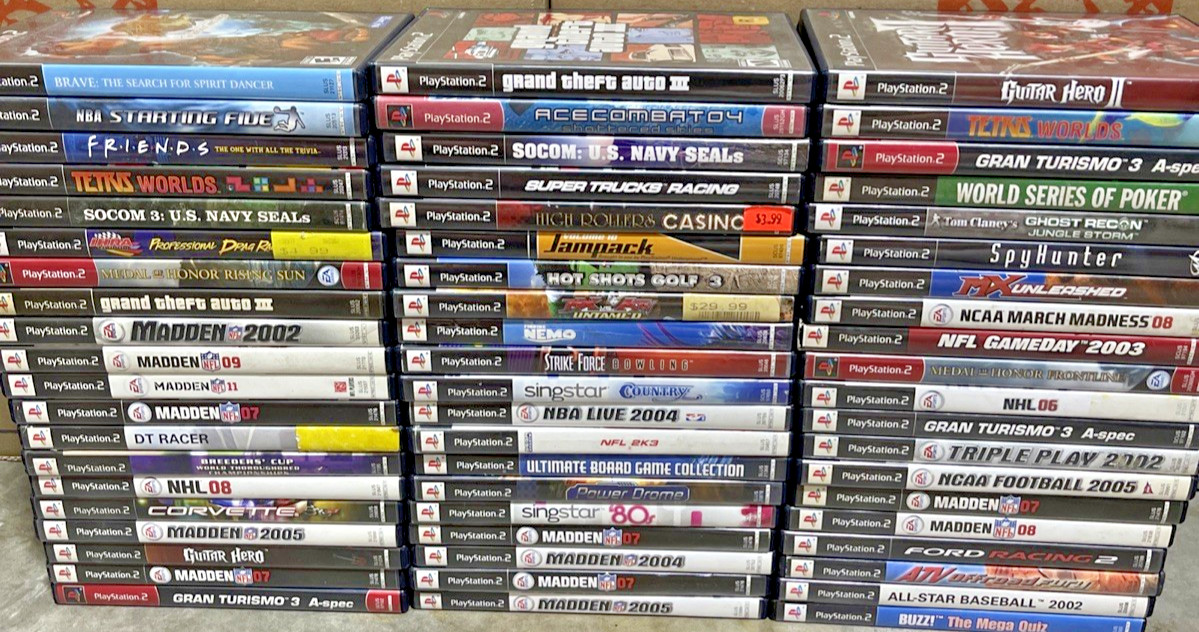 Lot of 60 Playstation 2 PS2 Games in Cases Bulk Wholesale Lot