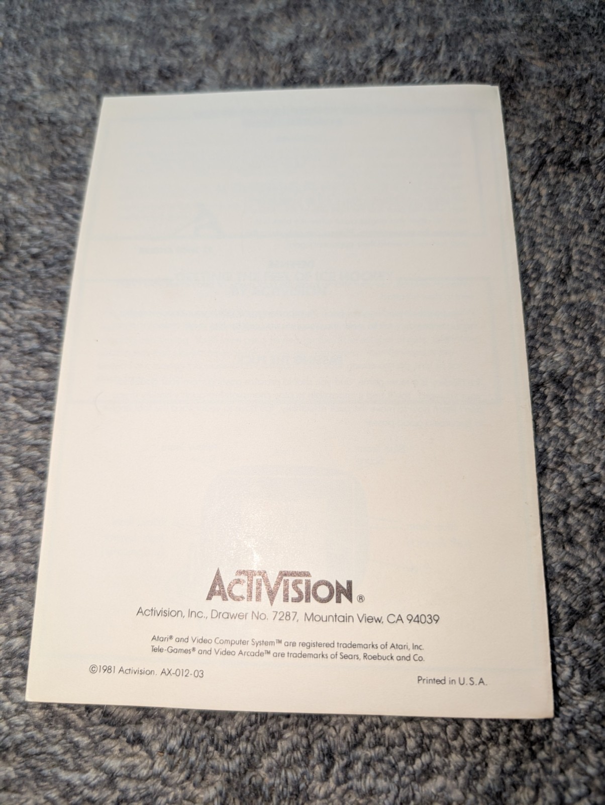 Atari 2600 Ice Hockey (1981) W/ Manual? Tested & Working! Free Shipping!