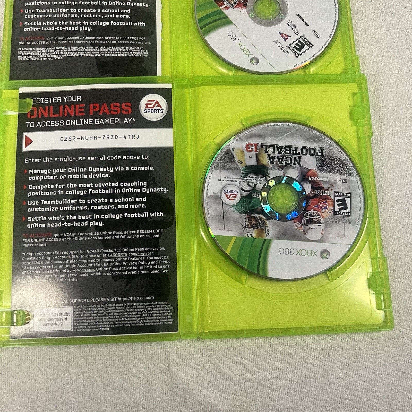 NCAA Football 10 12 13 Microsoft Xbox 360 Sports Lot