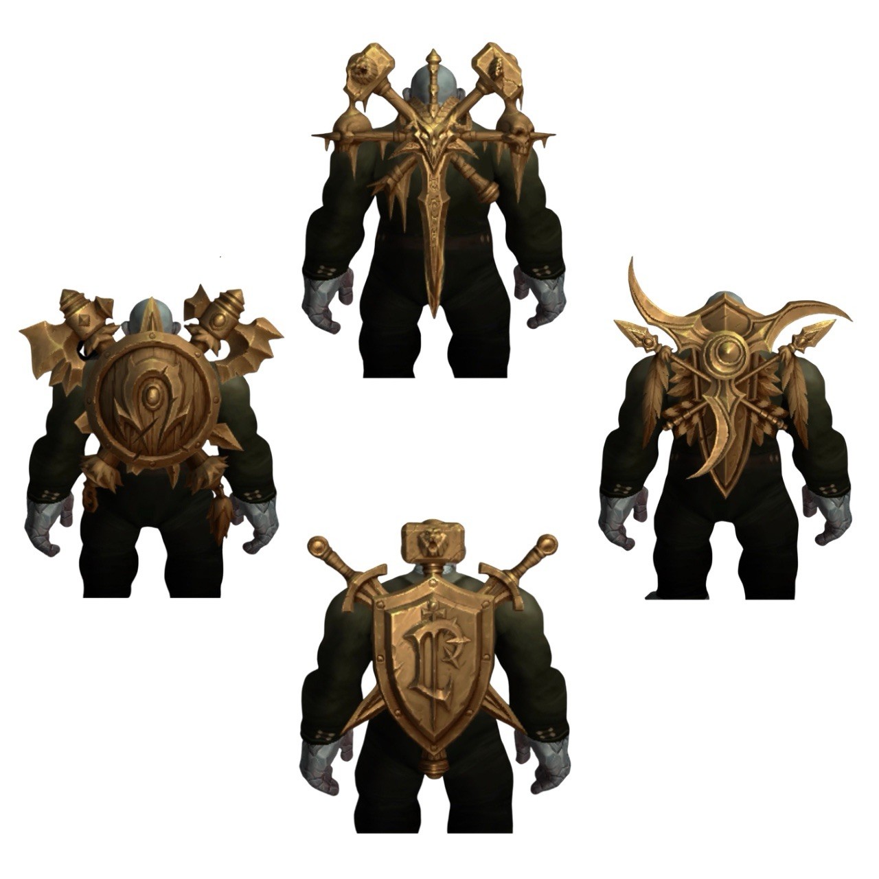 Warcraft WoW Arsenal Golden Crests of the Kingdom Transmog Set 30th Anniversary
